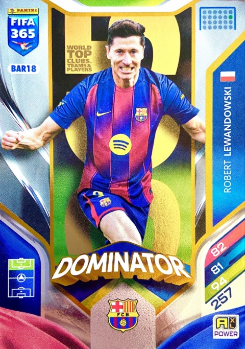 BAR18 Robert Lewandowski Barcelona Power Dominator FIFA 365 2026 Panini BAR17 Raphinha Barcelona Core FIFA 365 2026 [1015] 480 